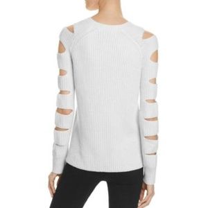 Zoe Jordan cream cashmere cutout knit sweater